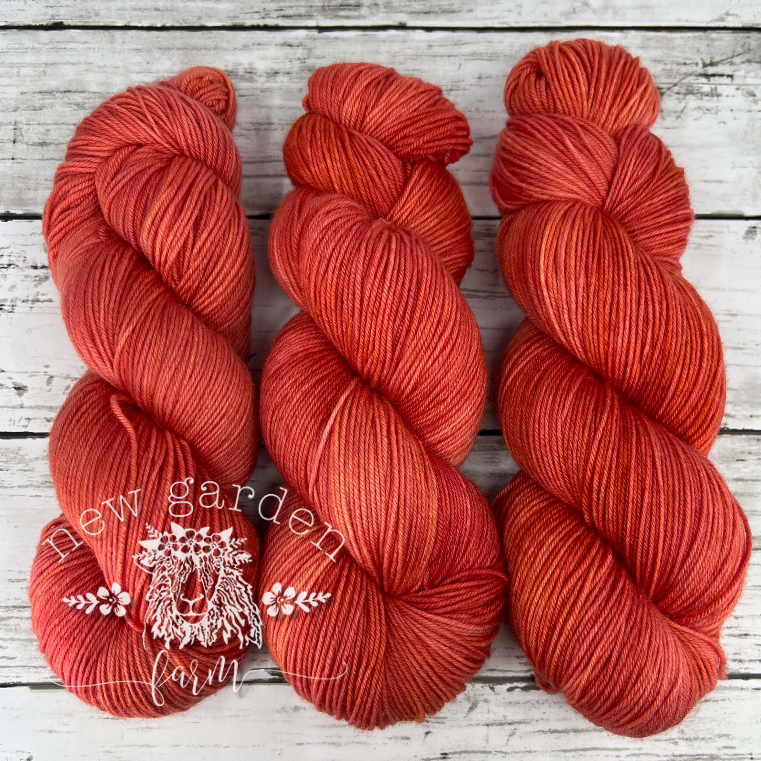 coral hand dyed yarn