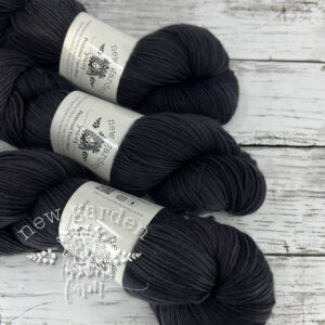 dark grey, almost black hand dyed yarn