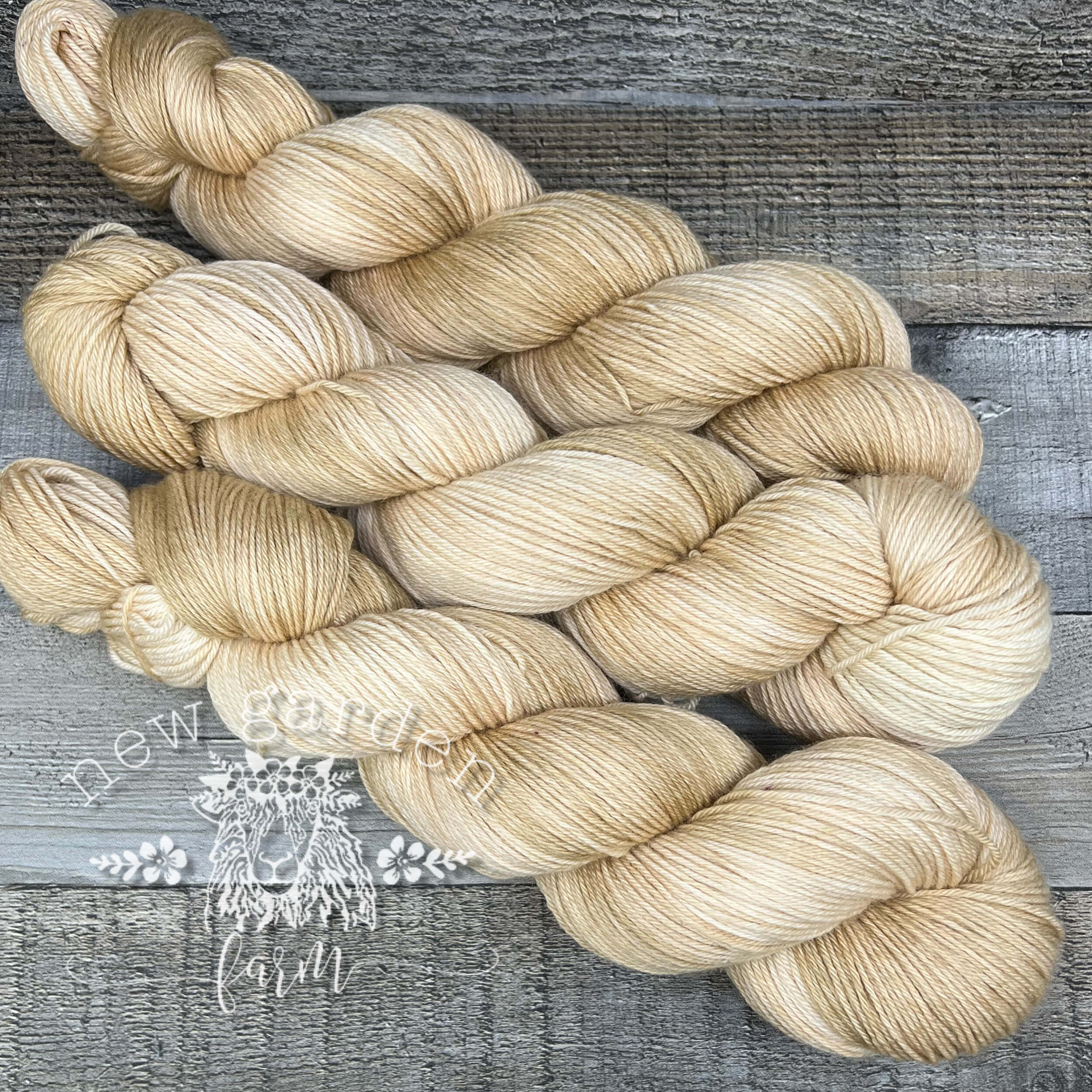 soft sandy tan tonal hand dyed yarn